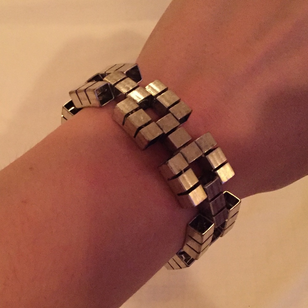 Silver Block Design Bracelet